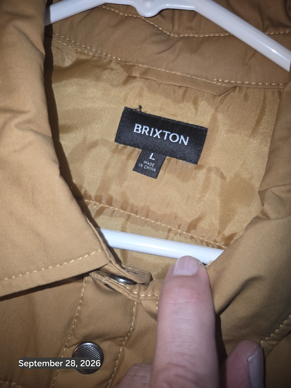Brixton Men’s Tan Corduroy Quilted Jacket (Cass JACKET) - Picture 4 of 6